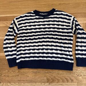Striped Navy and White womens Sweater